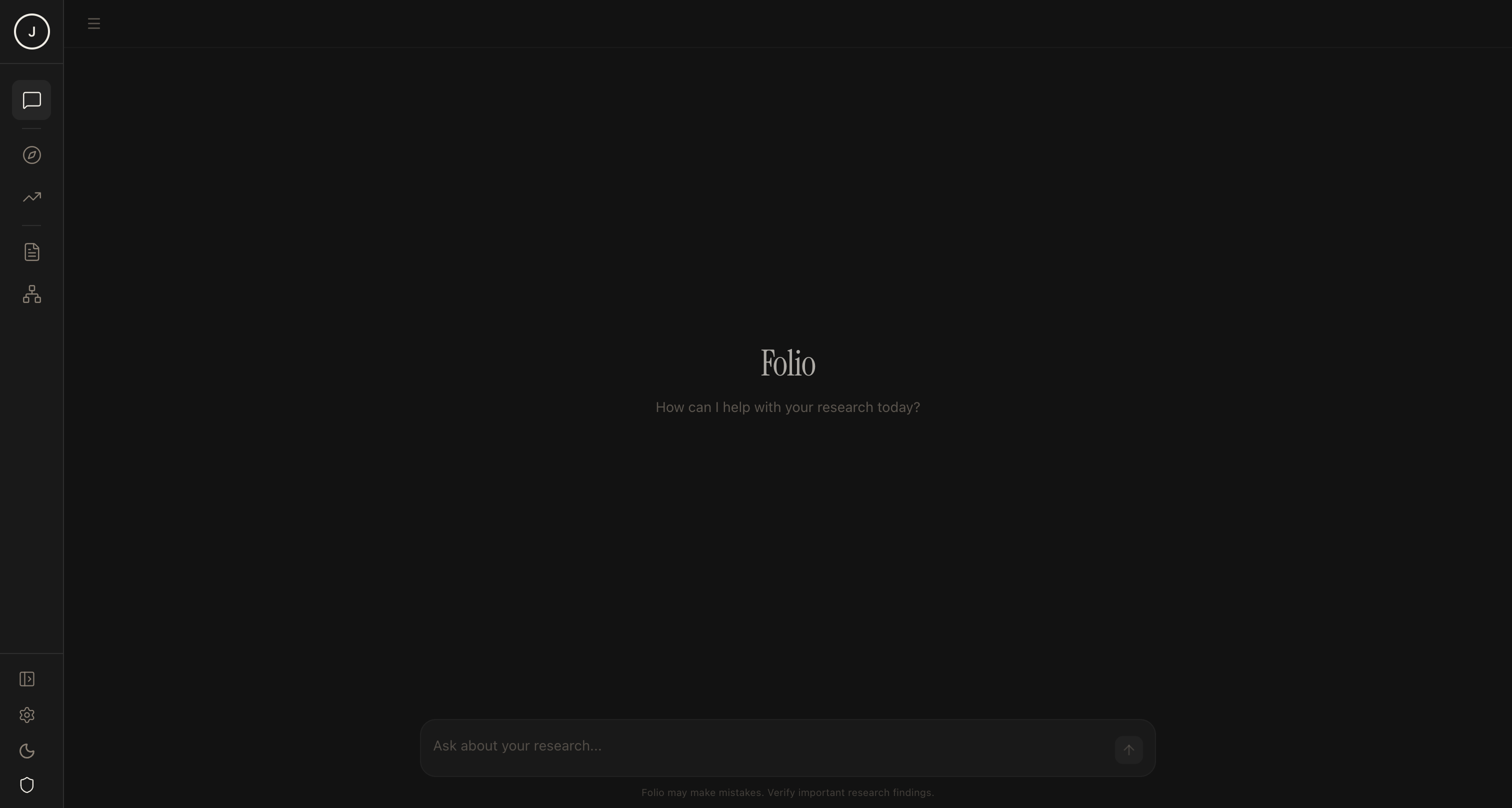 Folio — research assistant interface